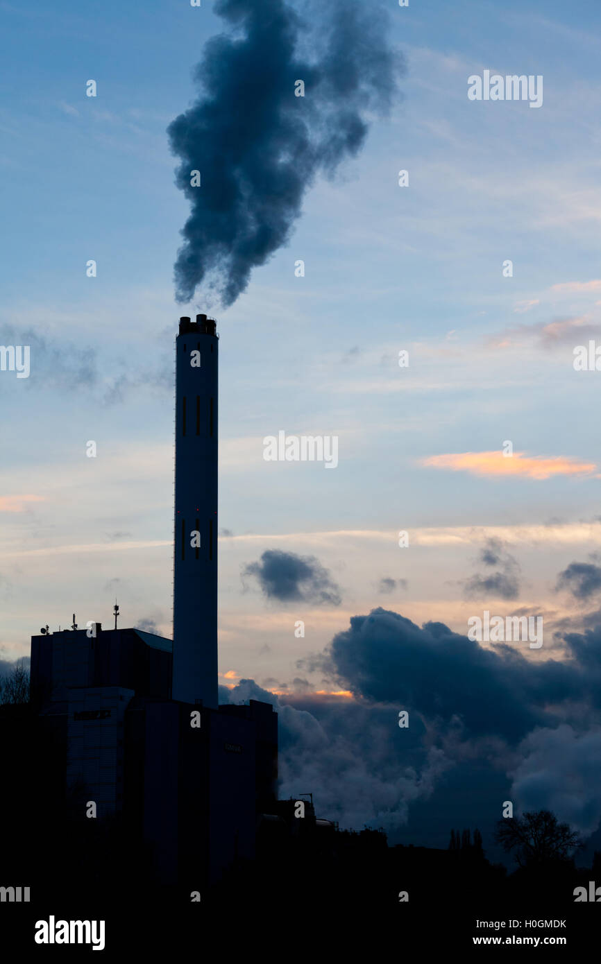 Fossil fuel power generation carbon CO2 emission Stock Photo