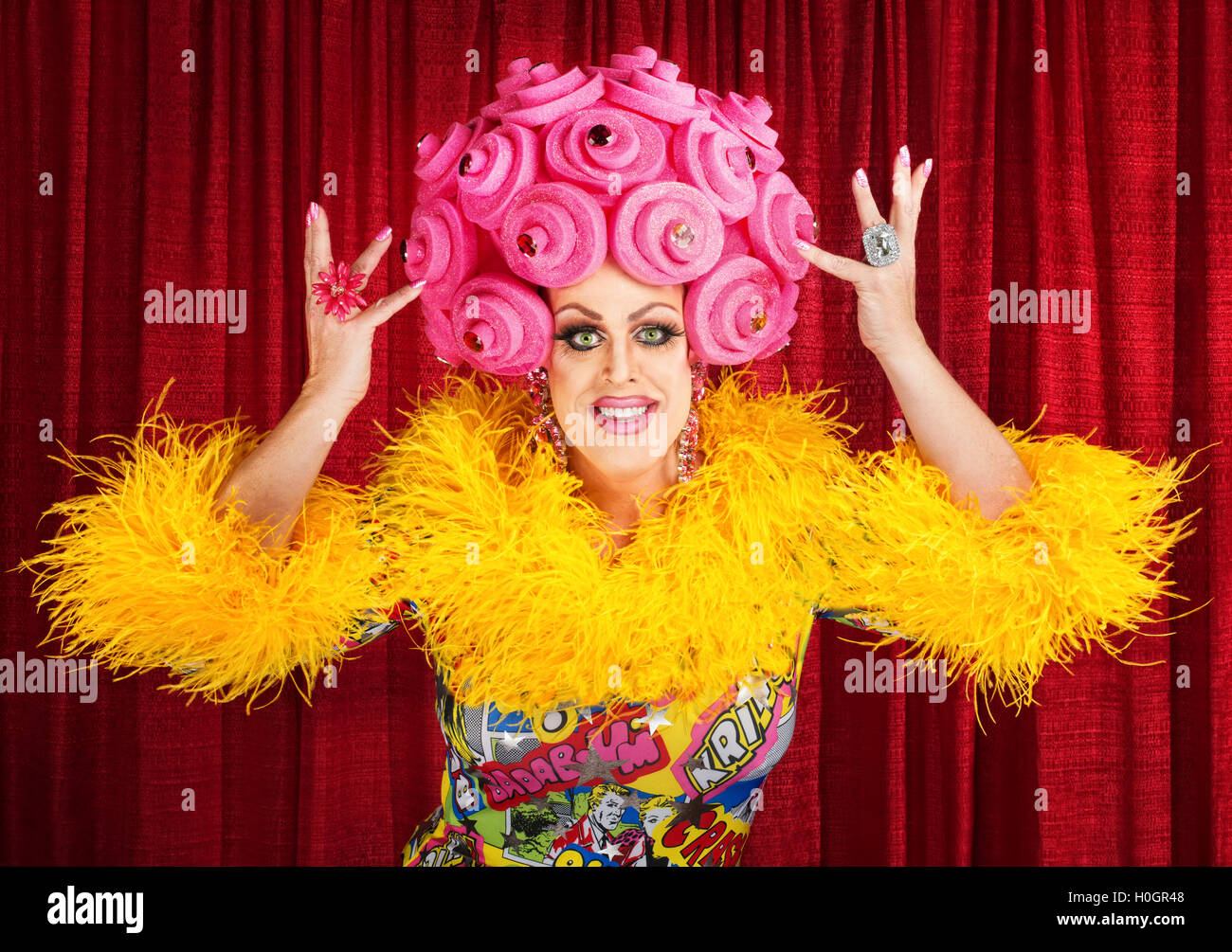Happy Drag Queen Performing Stock Photo - Alamy