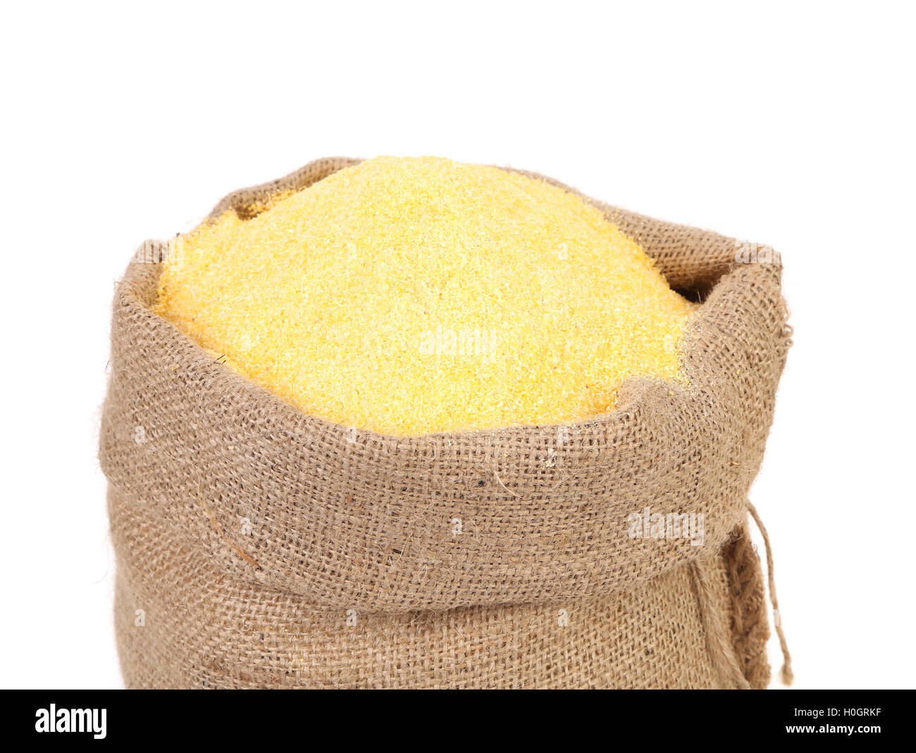 Sack with corn flour Stock Photo - Alamy