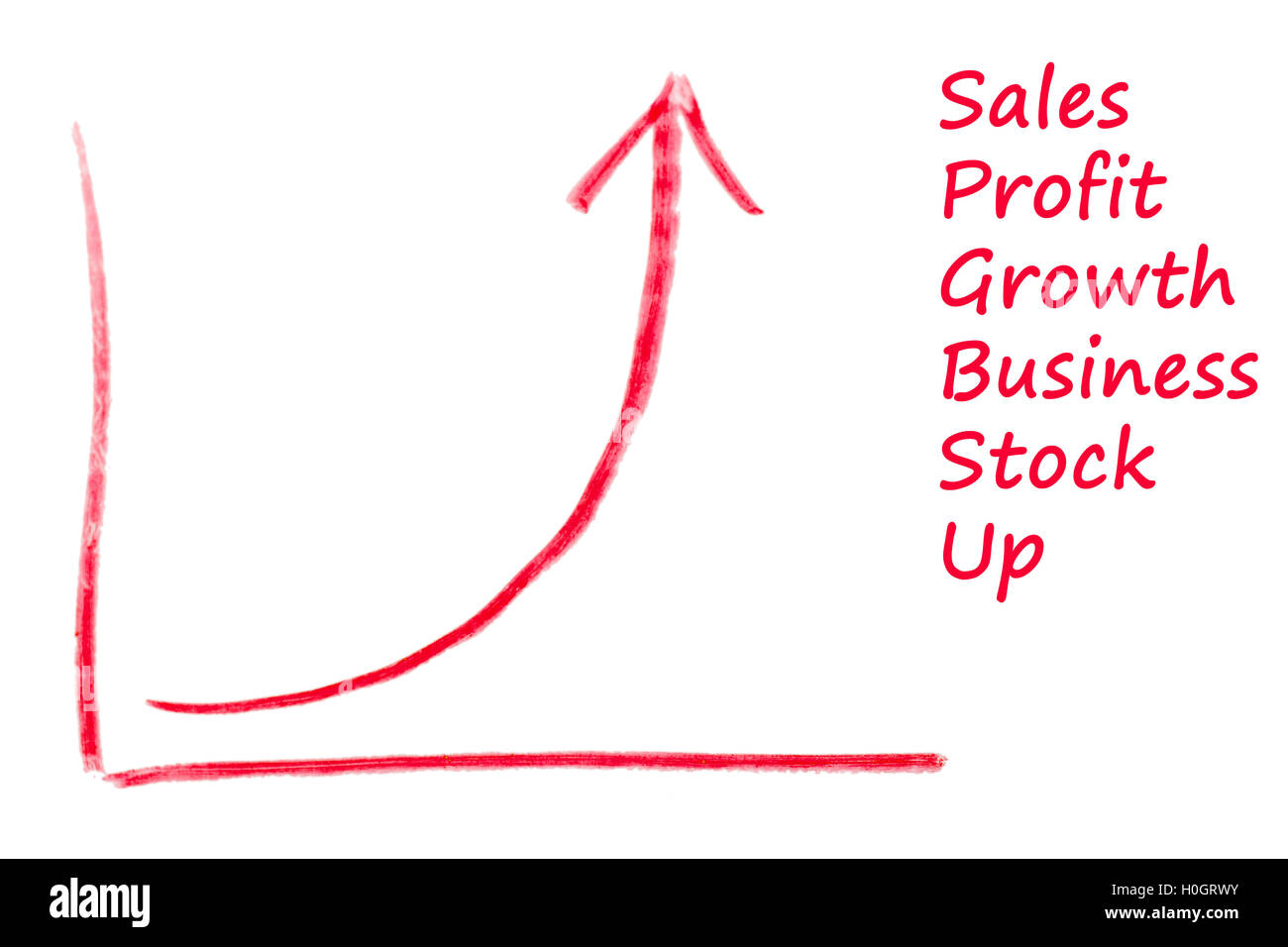 Exponential growth chart Stock Photo