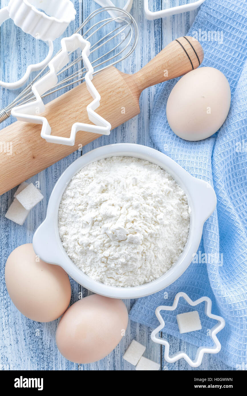 Flour and eggs Stock Photo Alamy