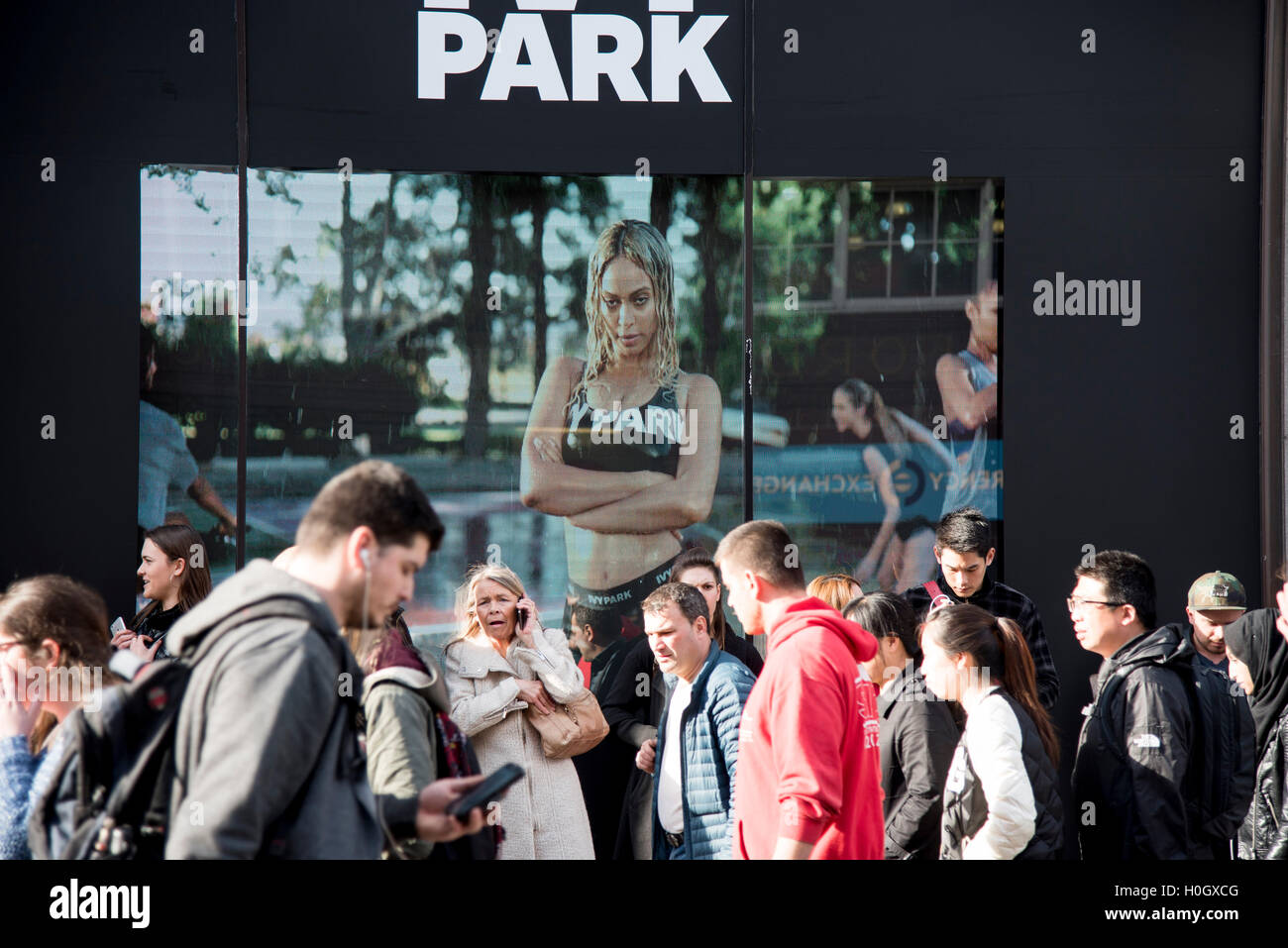 Beyonce advert hoarding billboard Ivy Park shop Stock Photo