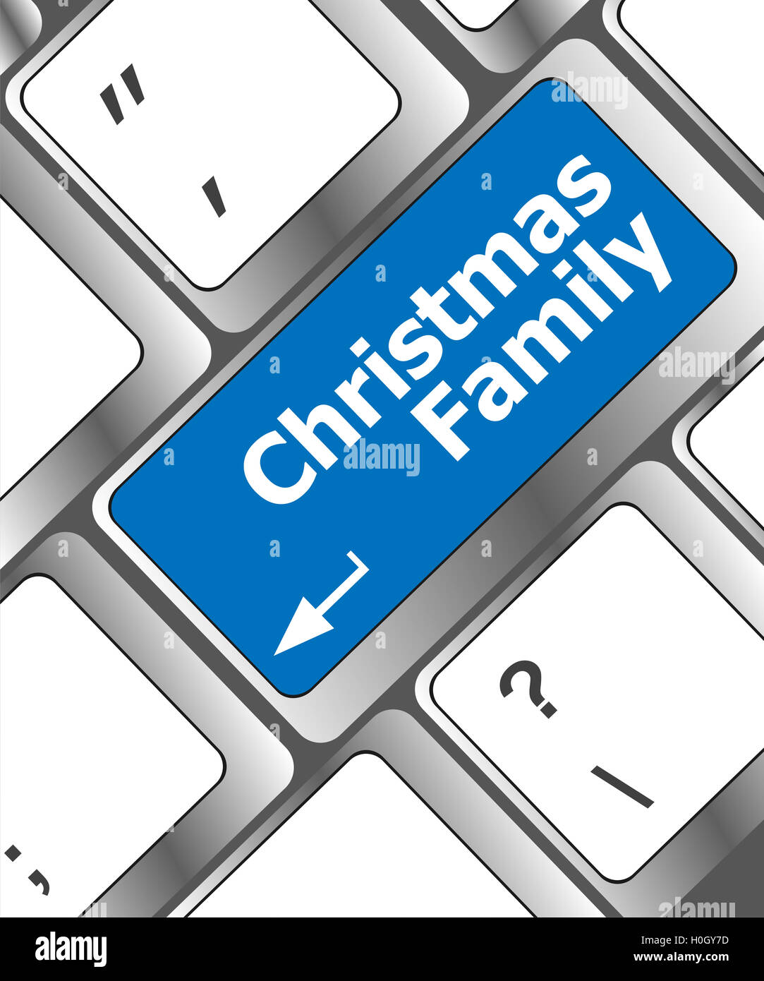 christmas family message button, keyboard enter key Stock Photo - Alamy