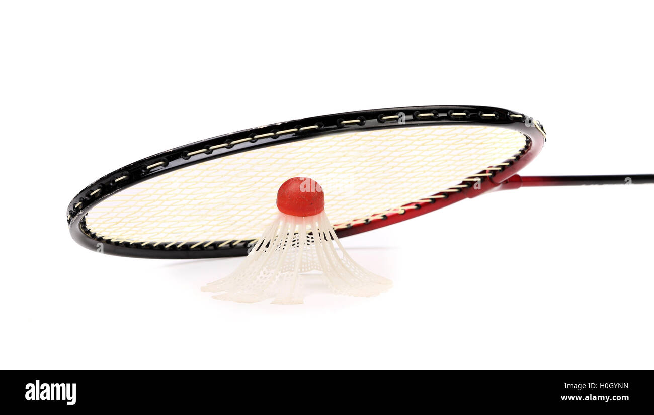 Racket and birdie of badminton Stock Photo Alamy