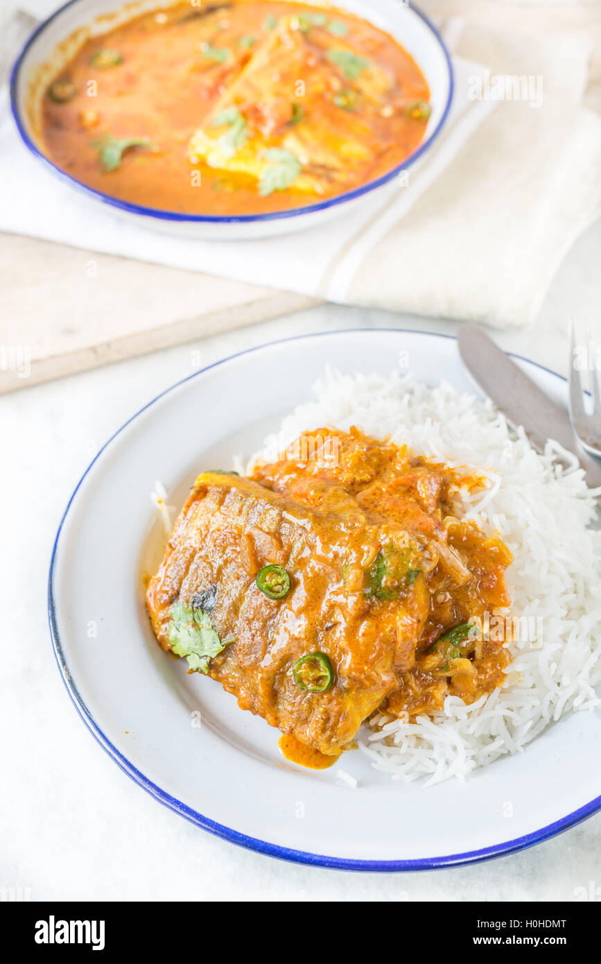 Fish In Curried Coconut Sauce Recipe in Indian Style Stock Photo Alamy