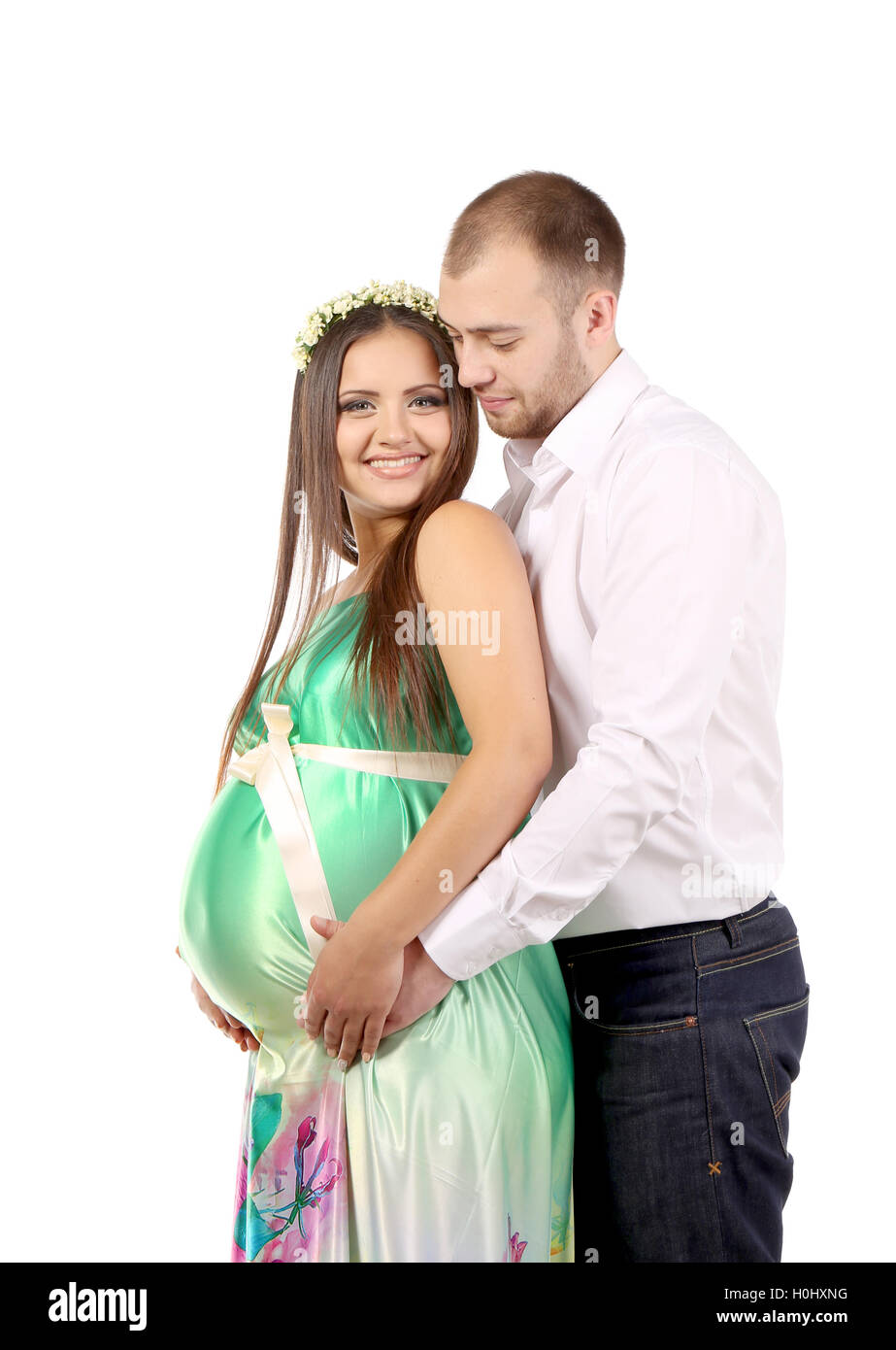 Happy couple expecting baby Stock Photo - Alamy