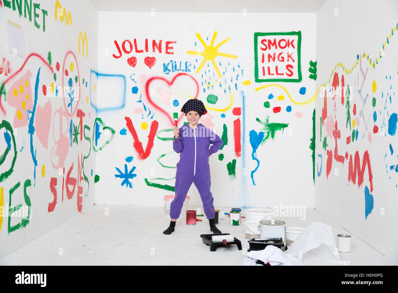 Painting a room Stock Photo - Alamy