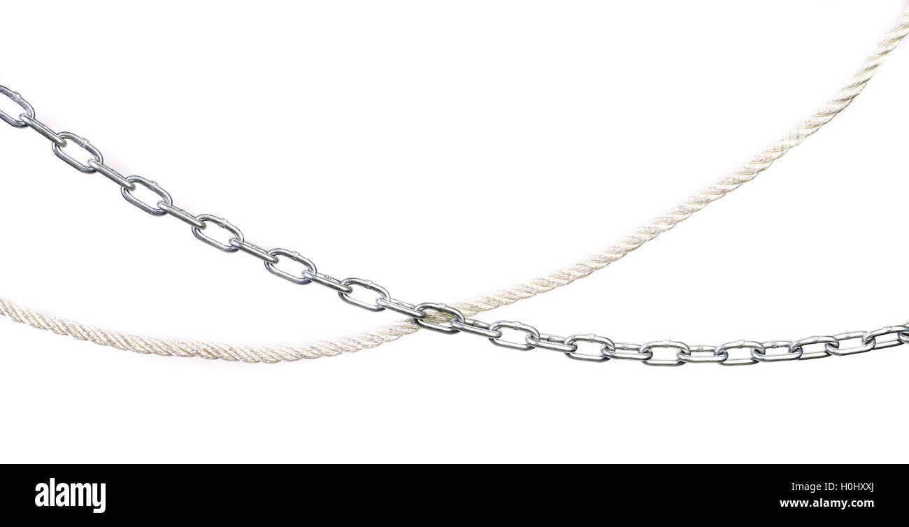 Cross of chain and rope Stock Photo - Alamy