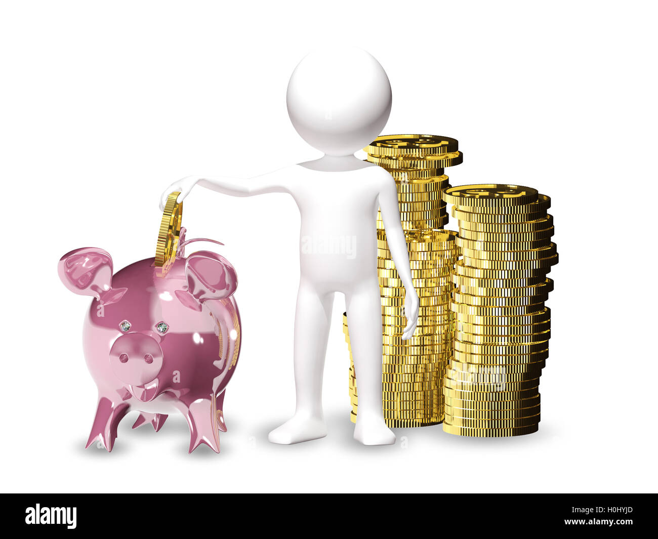man with piggy bank Stock Photo - Alamy