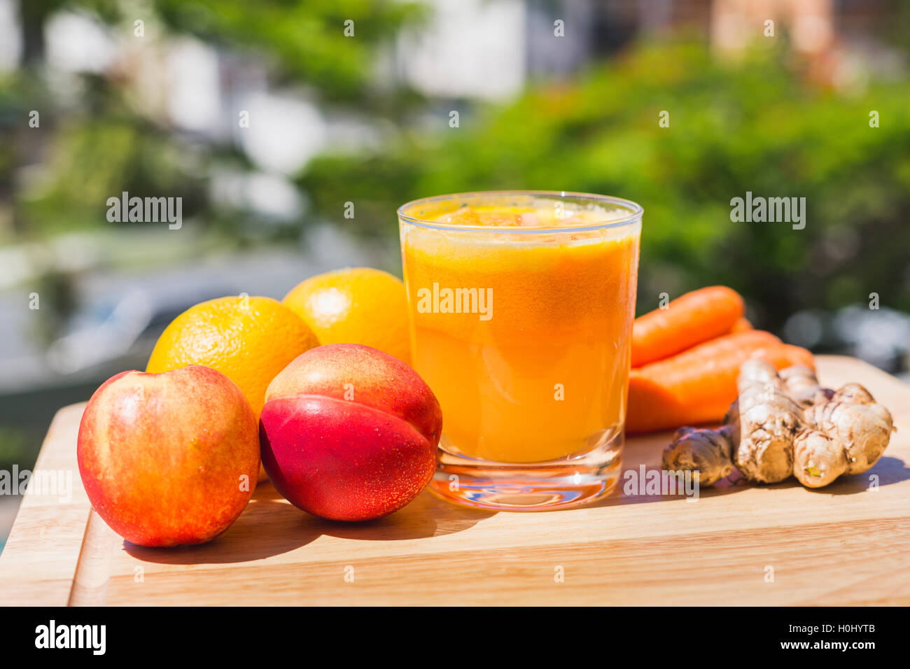 Glass of fresh fruit and vegetable juice Stock Photo Alamy