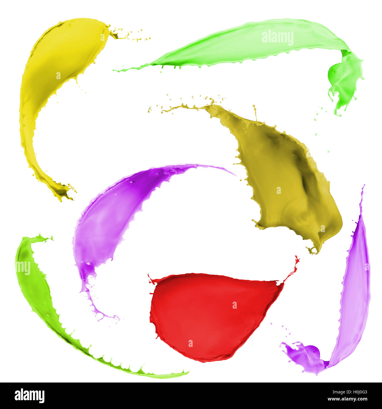 Abstract paint splashes flow Cut Out Stock Images & Pictures - Alamy