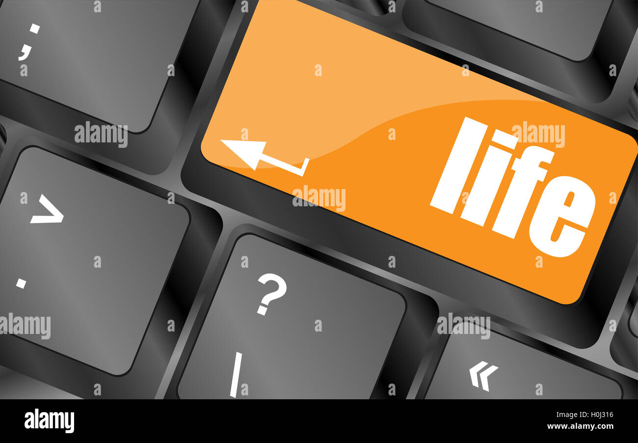 Life key in place of enter key - social concept Stock Photo - Alamy