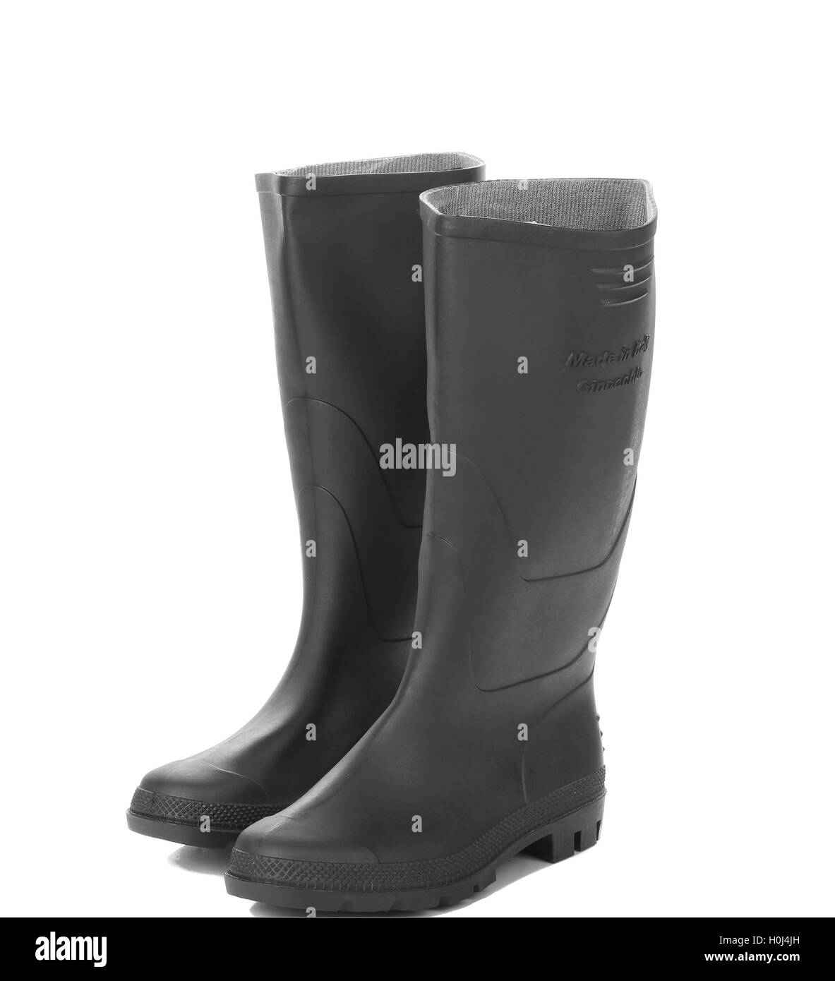 Pair high rubber boots Stock Photo - Alamy