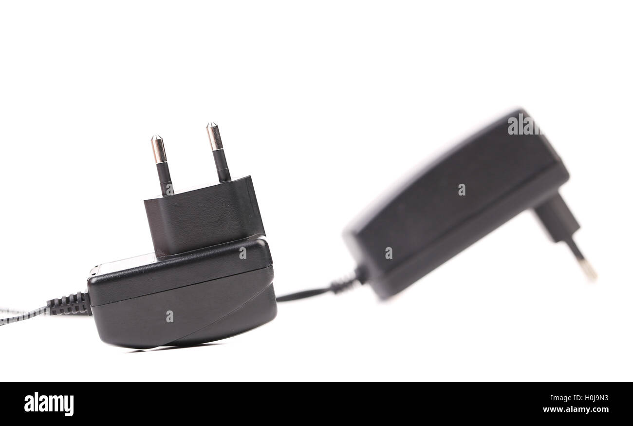 Two electric power adapters. Close up Stock Photo Alamy