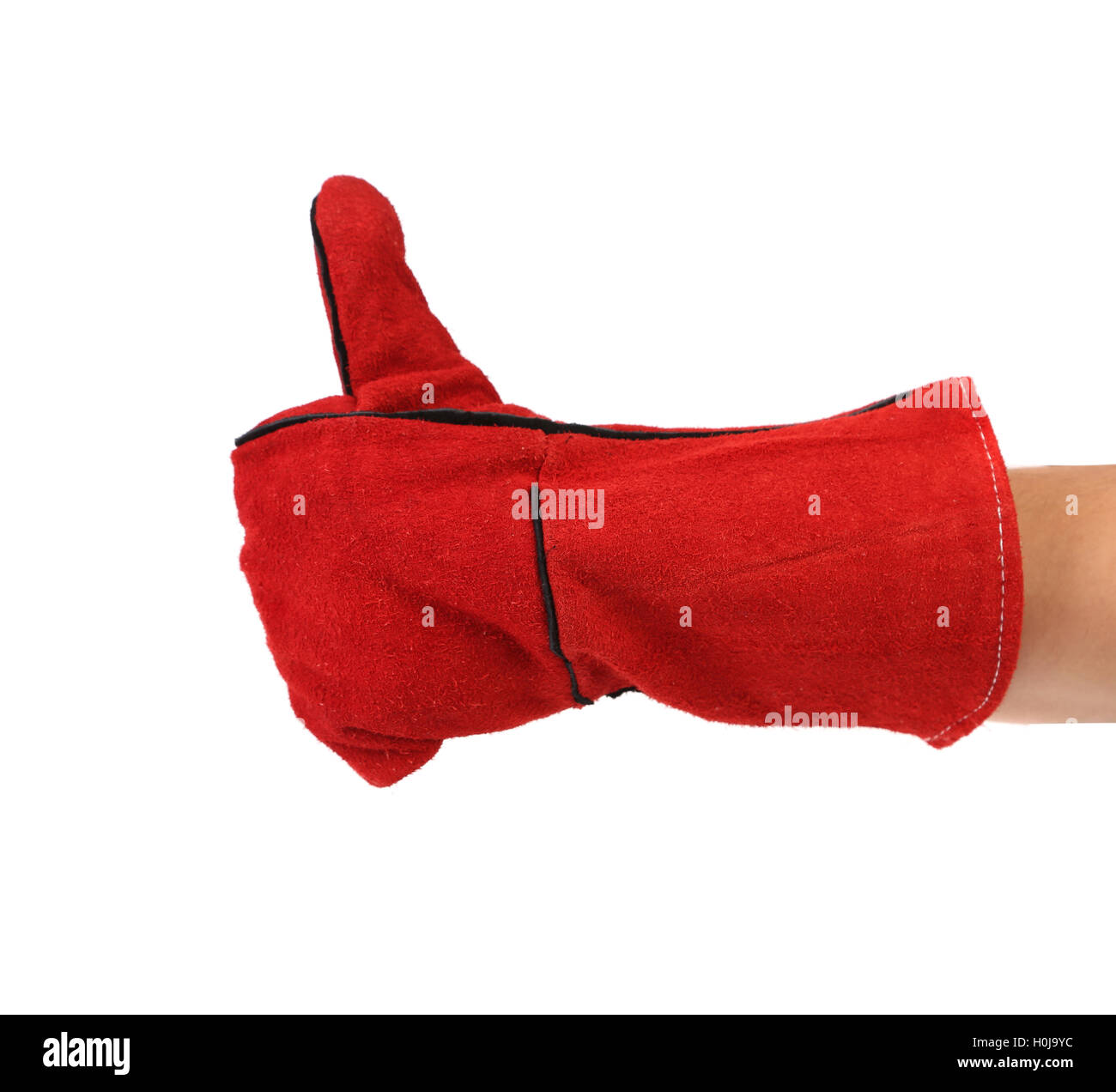 Heavyduty red glove Stock Photo Alamy