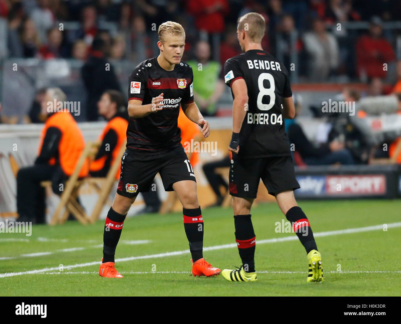 Leverkusen, Germany. 21st Sep, 2016. Bundesliga, matchday 4, Bayer 04 Leverkusen FC Augsburg