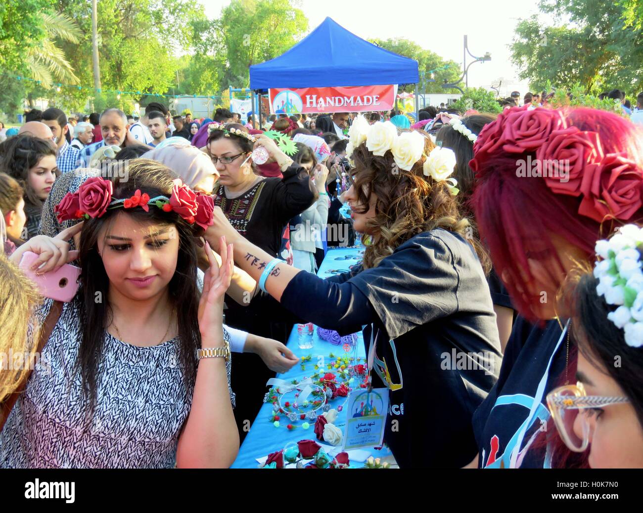 Baghdad. 21st Sep, 2016. Iraq's youths celebrate the International Day