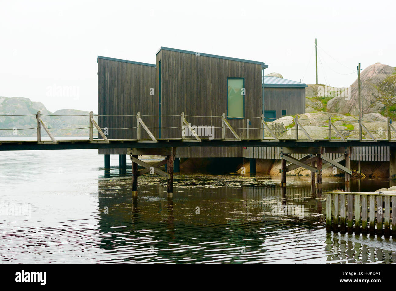 Skarhamn, Sweden - September 9, 2016: Environmental documentary of The Nordic Watercolor Museums guest studios at the Bockholmen Stock Photo