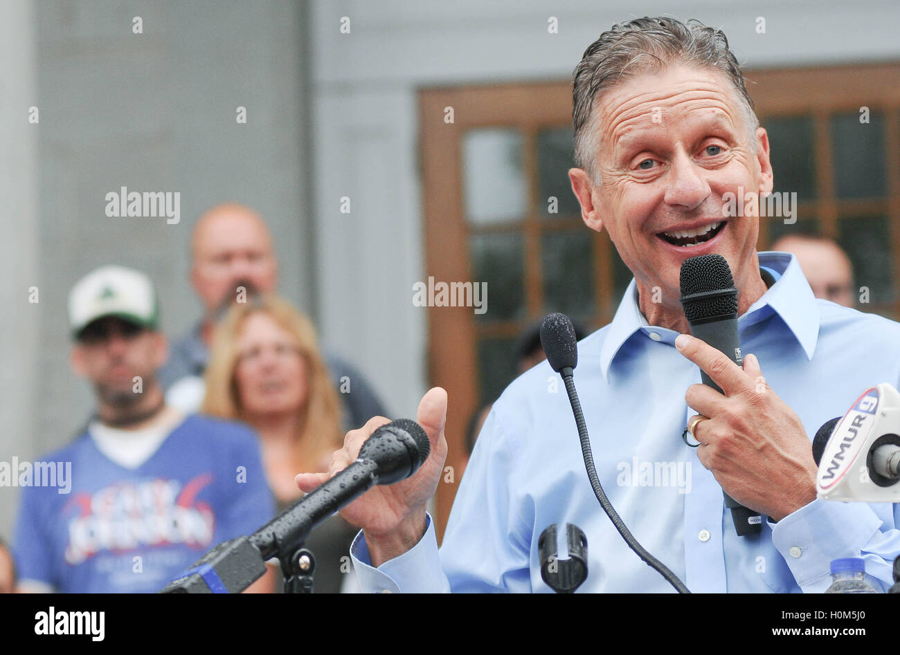 Libertarian candidate for president Gary Johnson speaks at a rally in Concord, New Hampshire, USA, on 25 August, 2016. Stock Photo