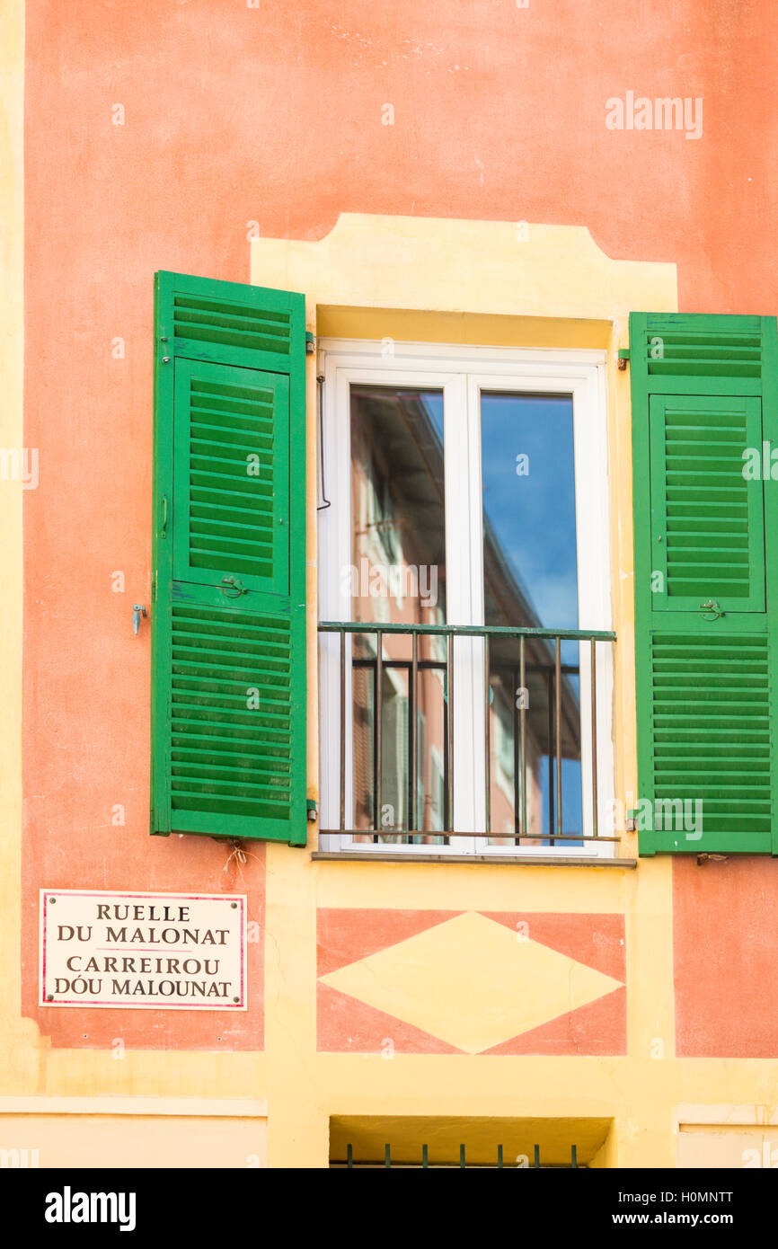 Street name, Nice, Alpes-Maritimes,  French Riviera, France Stock Photo