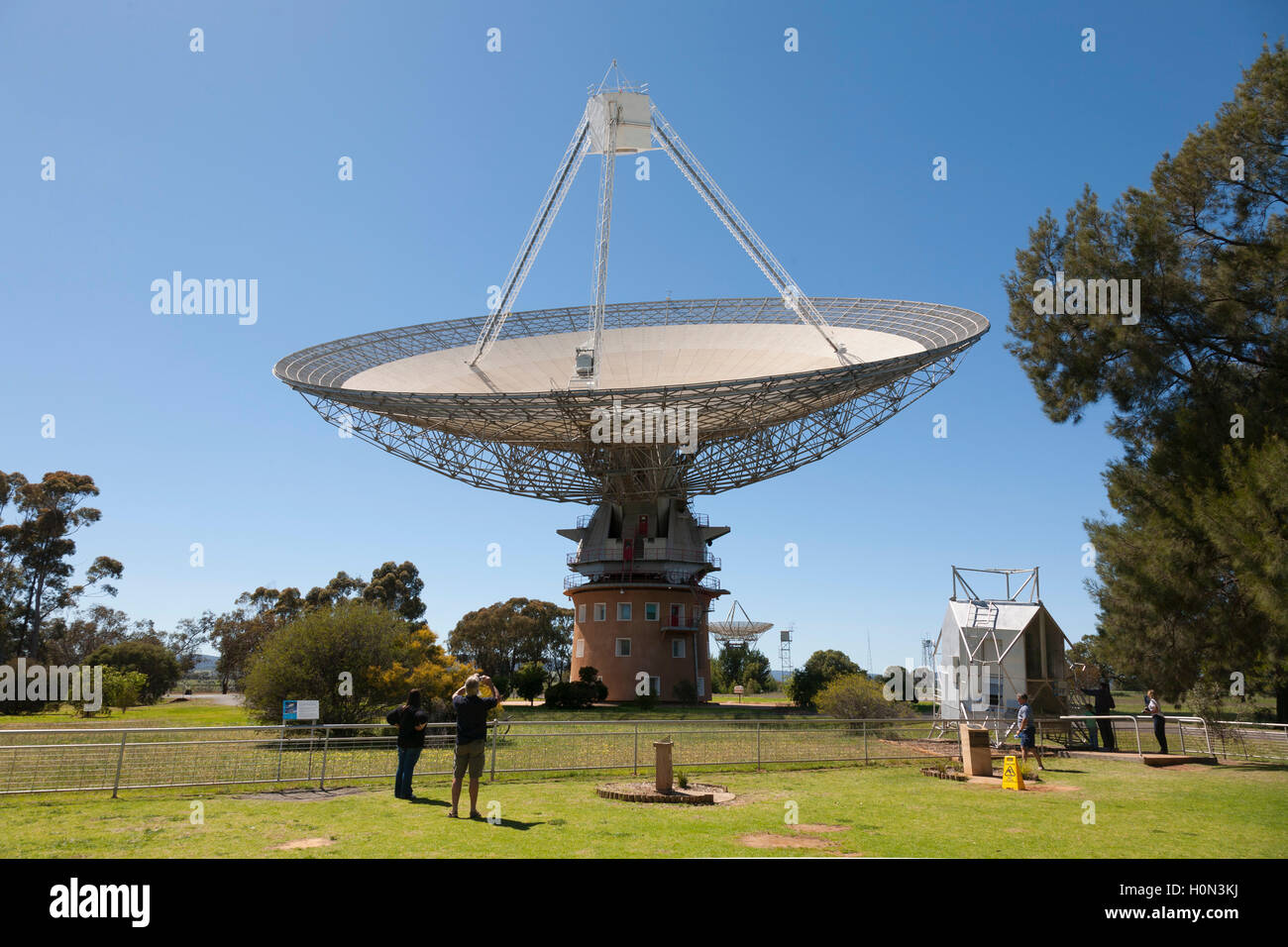 CSIRO's Parkes radio telescope is a 64-m diameter parabolic dish used for radio astronomy  NSW Australia Stock Photo