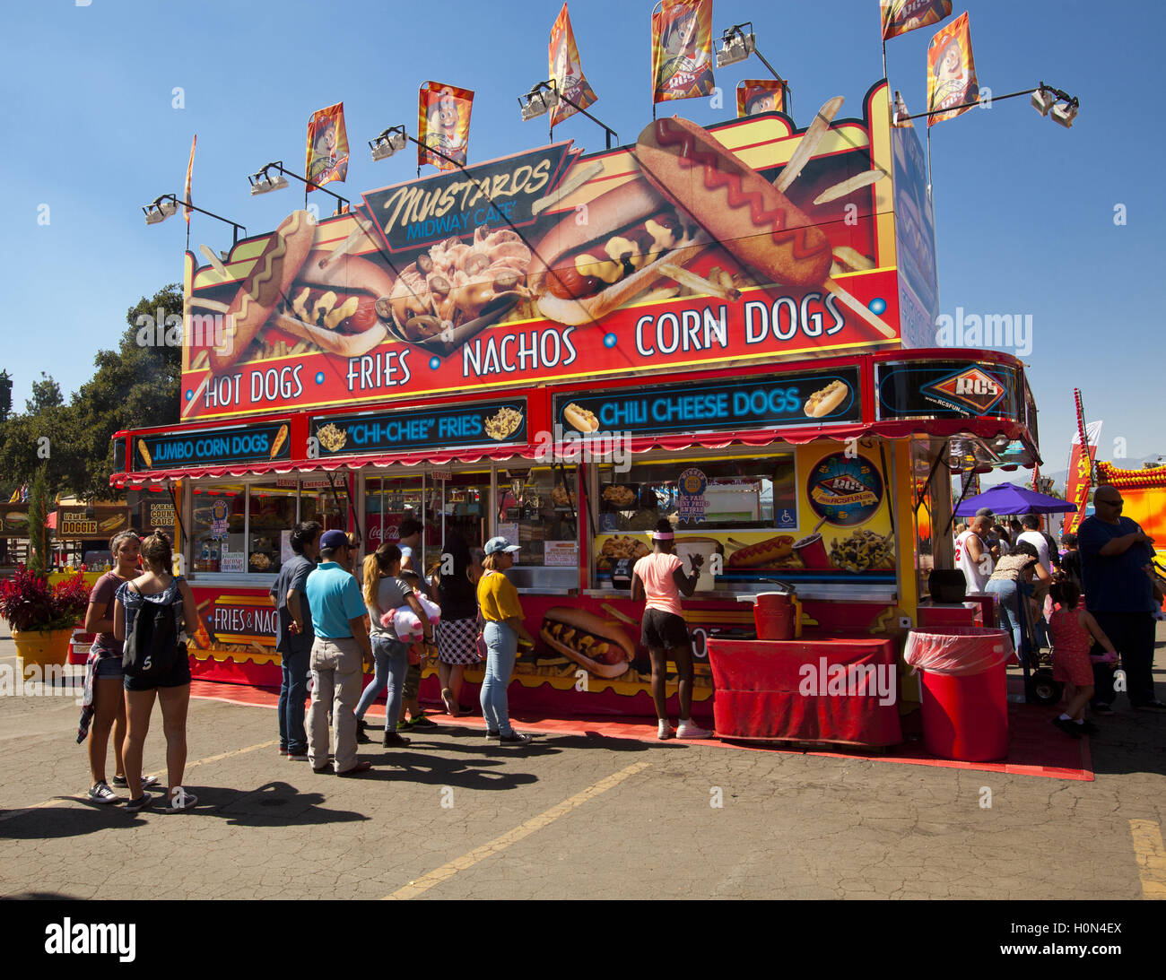 Food stand, Los Angeles County Fair, Pomona Fairplex, Pomona, California, USA Stock Photo