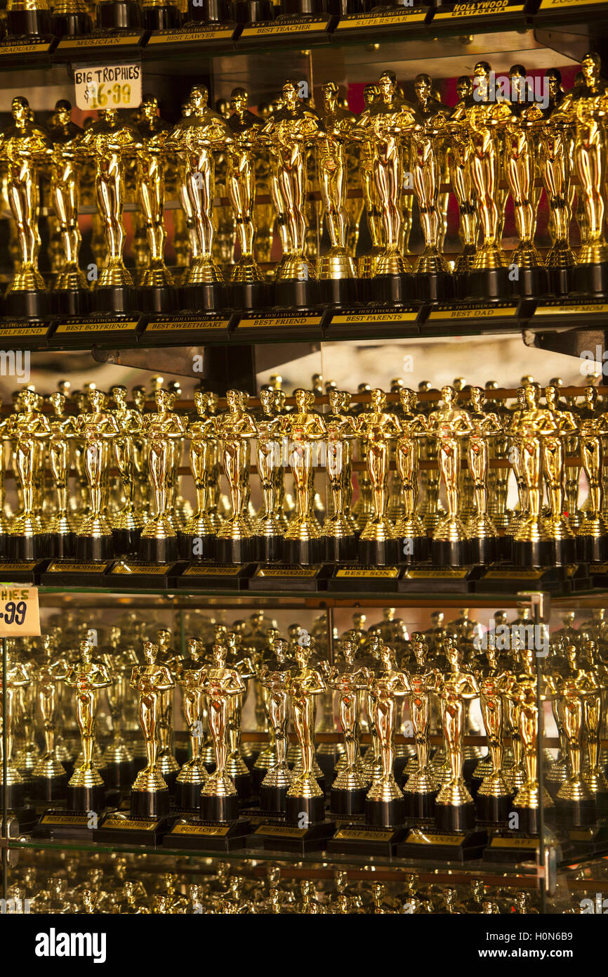 Oscar statuettes sold at a gift shop, Hollywood Boulevard, Hollywood