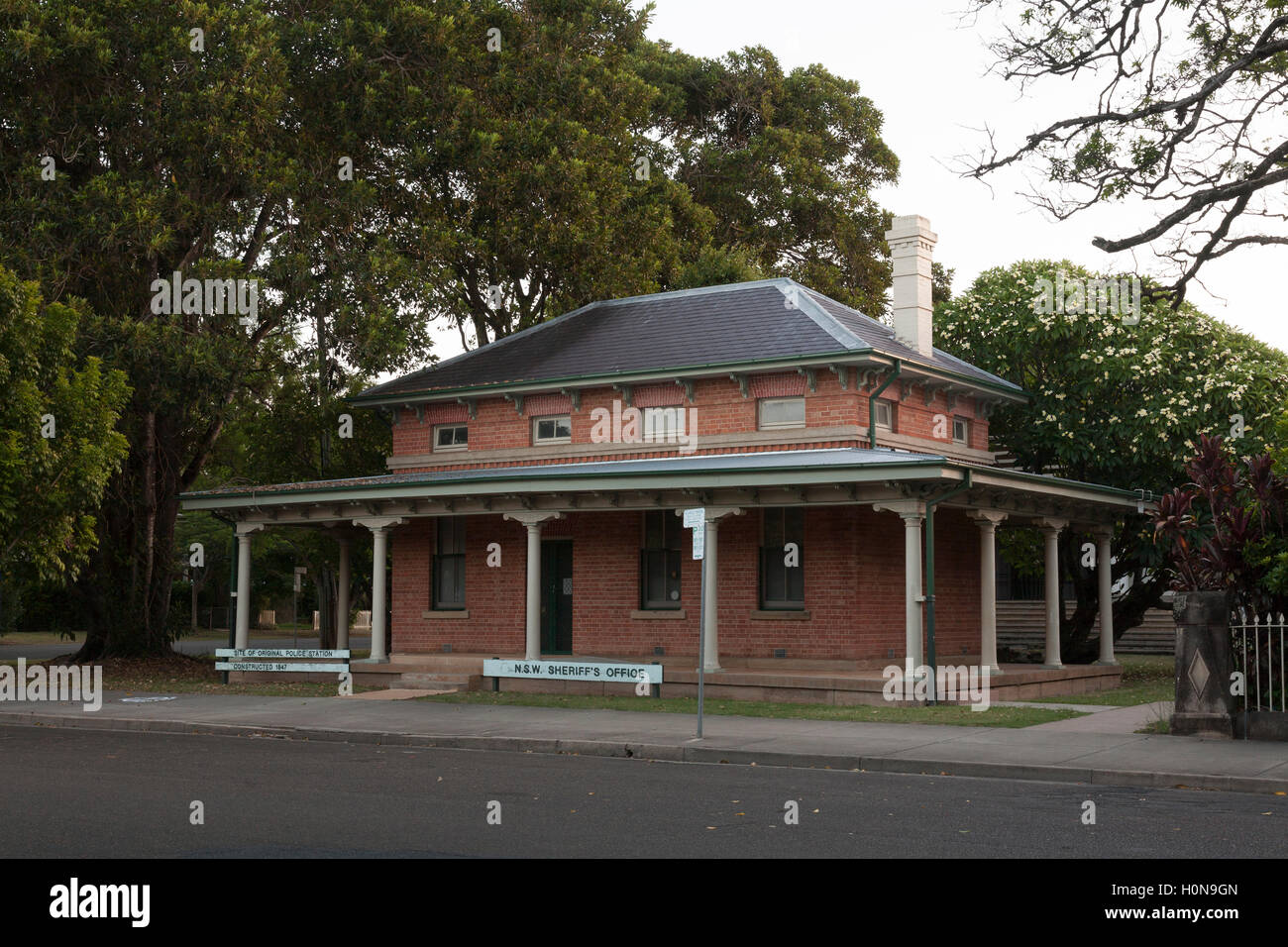 Site of the original Police Station built 1847  was designed by James Barnet NSW Colonial Architect Grafton NSW Australia Stock Photo
