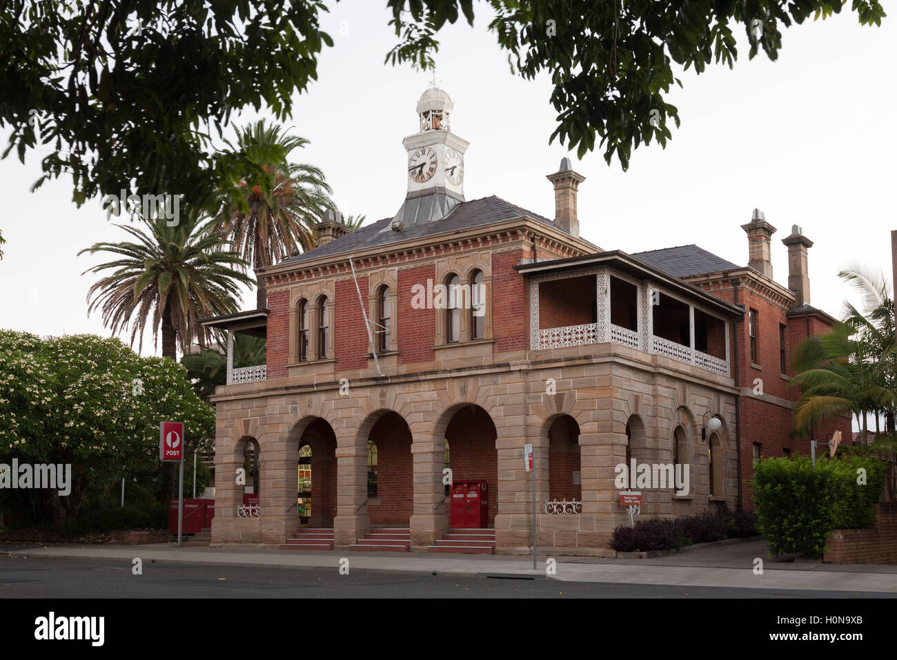 The historic Grafton post office with sandstone collards constructed in 1874 to a design by James Barnet NSW Colonial Architect Stock Photo