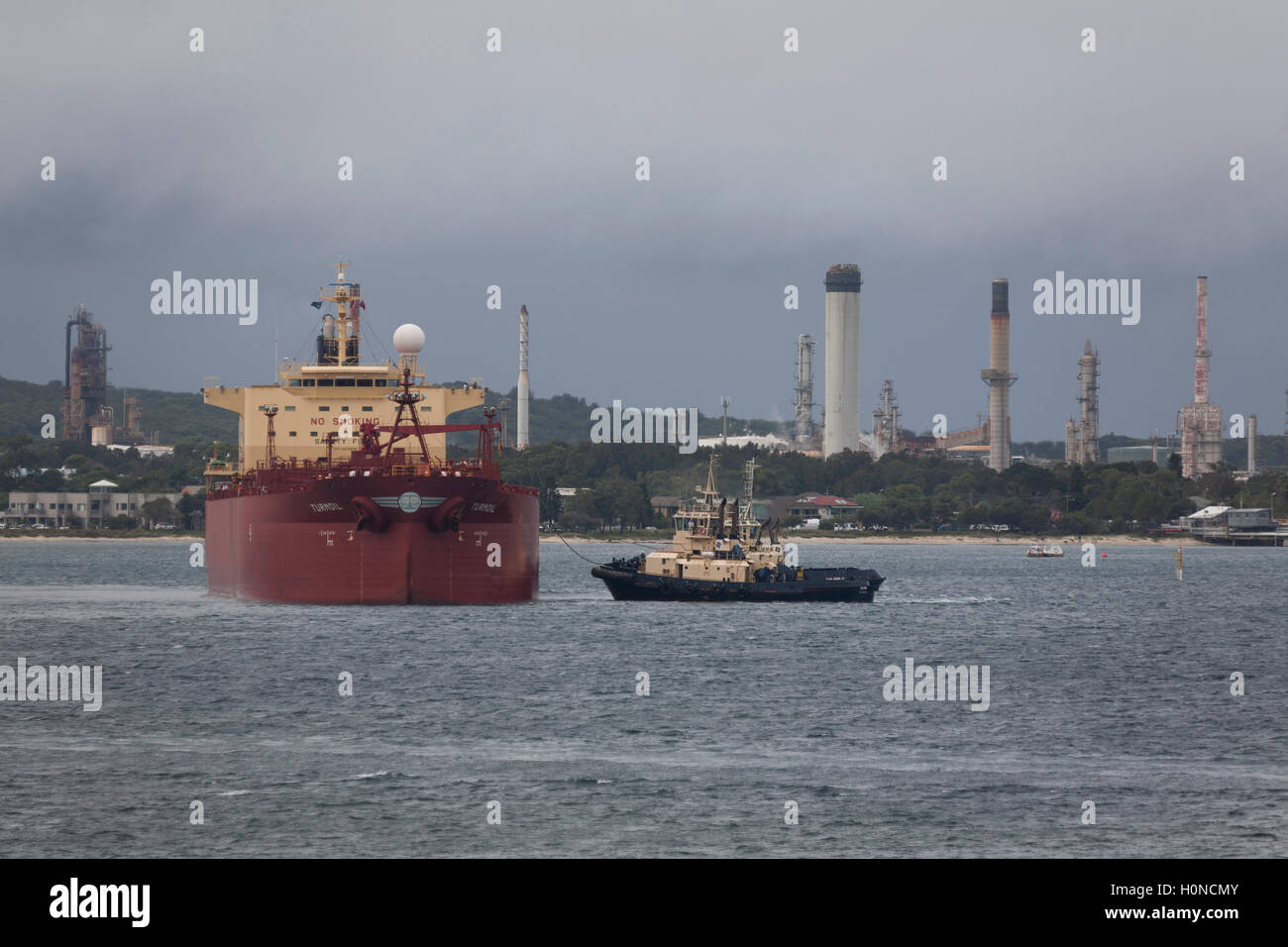 The fully loaded Turmoil Bulk Fuel Tanker arriving with the assistance