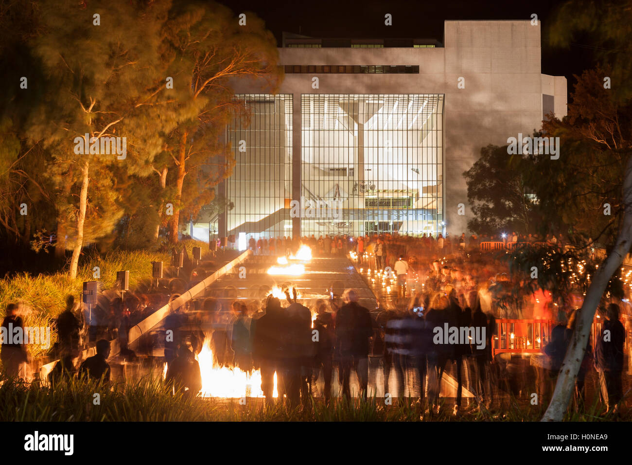 Festival of Fire held in front of the High Court of Australia Canberra Australia Stock Photo