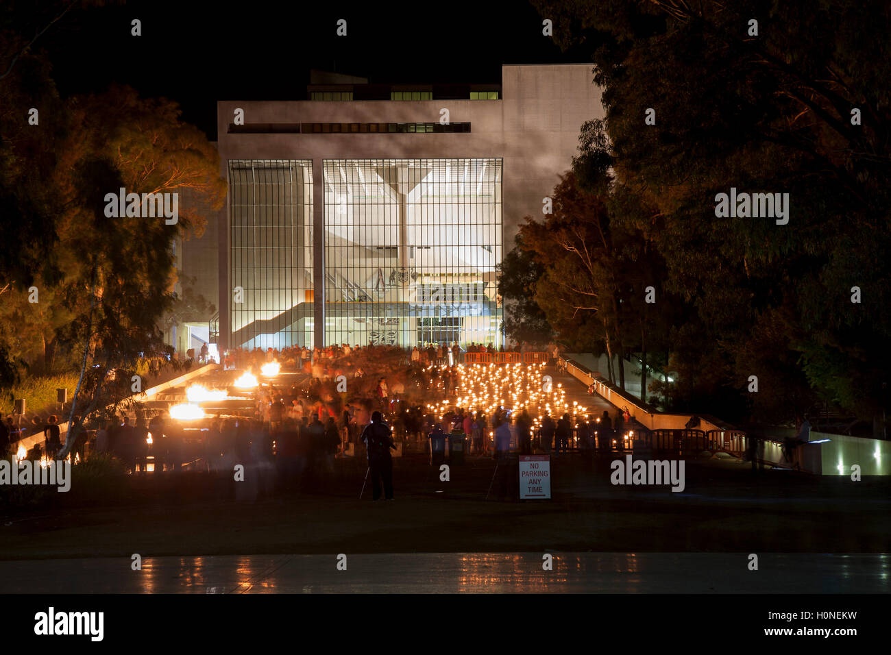 Festival of Fire held in front of the High Court of Australia Canberra Australia Stock Photo