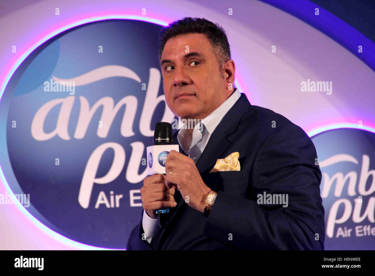 Bollywood actor Boman Irani during a promotional event by Ambi Pur, in Mumbai, India on September 13, 2016. Stock Photo