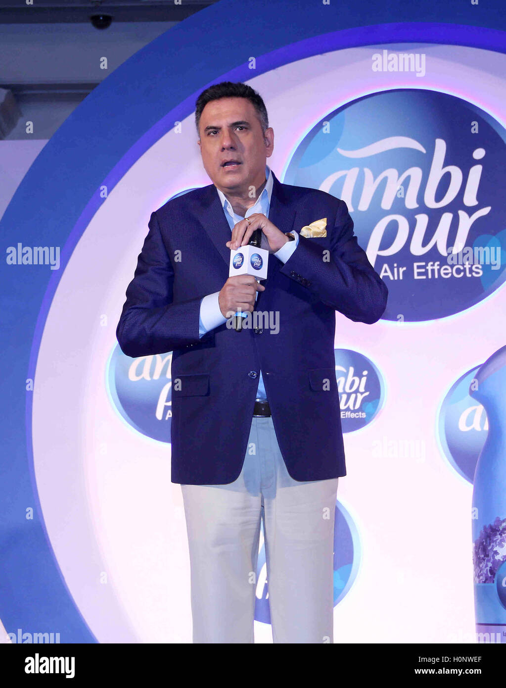 Bollywood actor Boman Irani during a promotional event by Ambi Pur, in Mumbai, India on September 13, 2016. Stock Photo