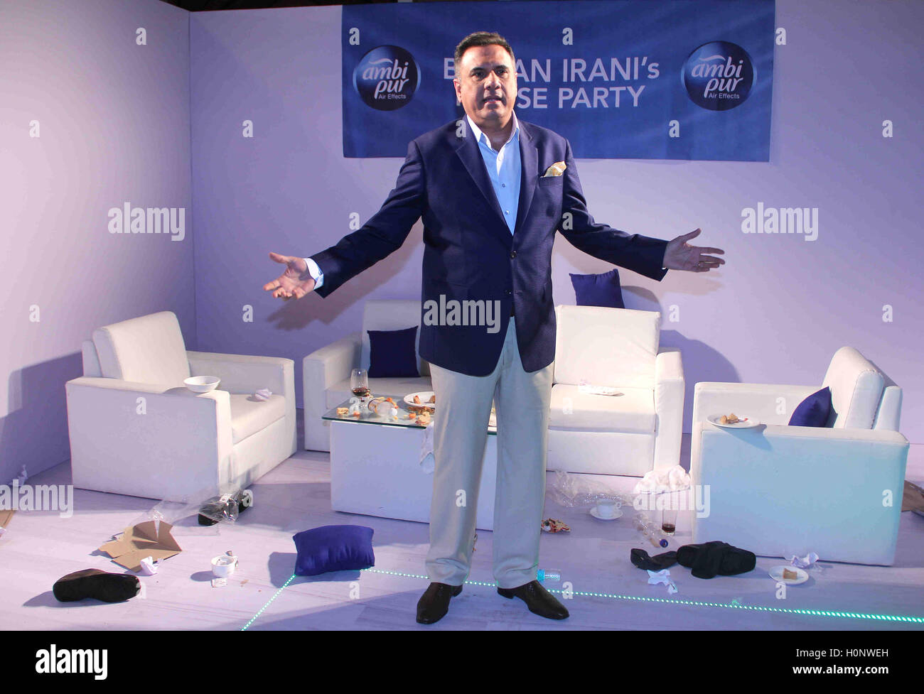 Bollywood actor Boman Irani during a promotional event by Ambi Pur, in Mumbai, India on September 13, 2016. Stock Photo