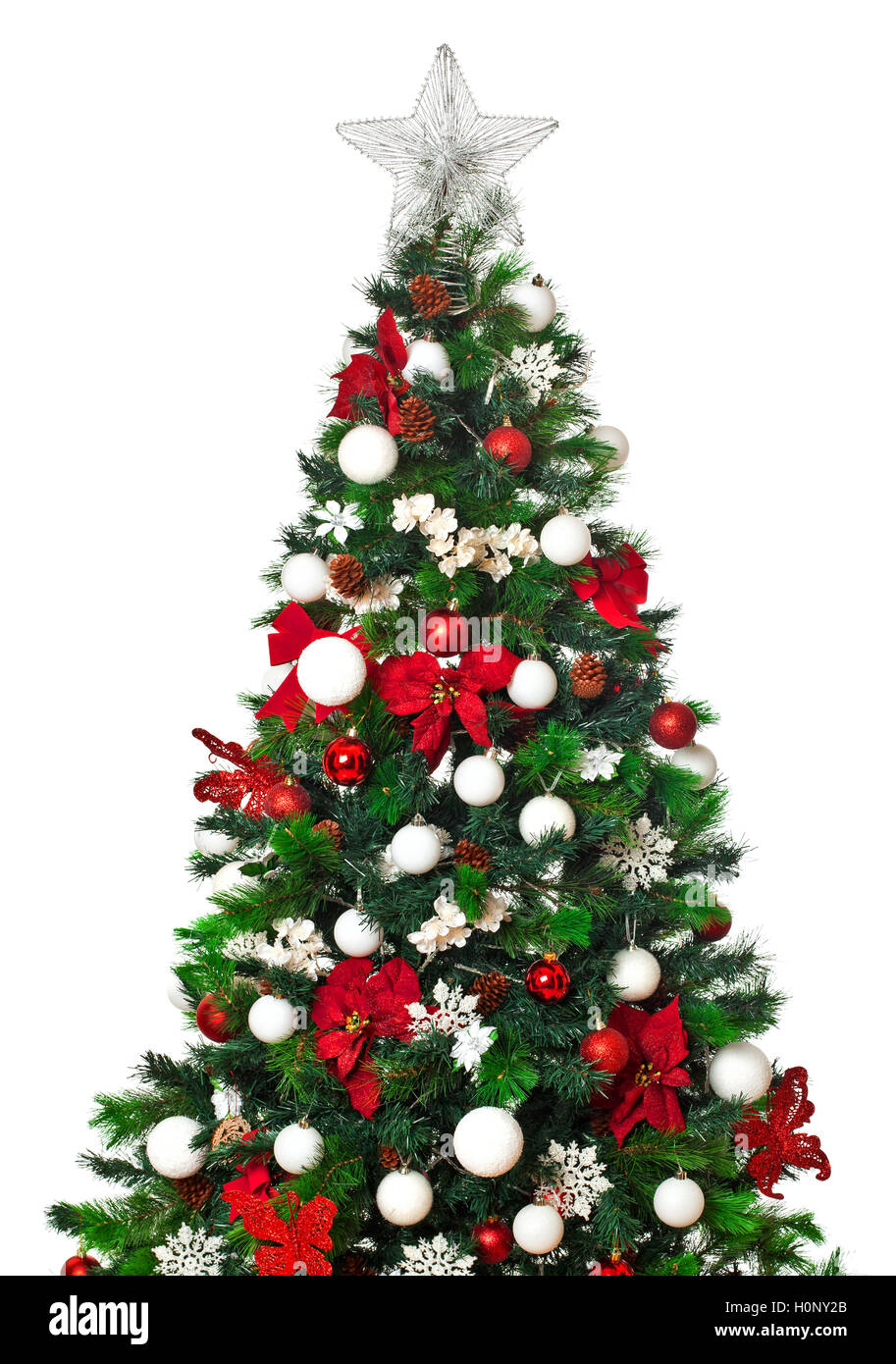 Christmas tree isolated on white background Stock Photo - Alamy