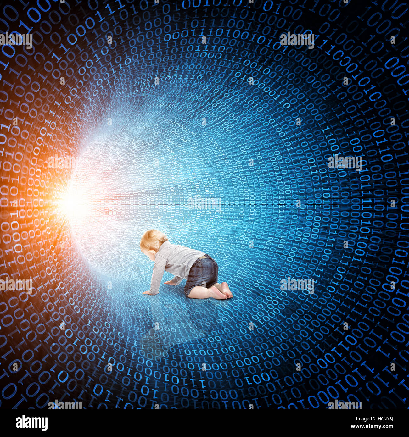 classic binary code 3d and kid Stock Photo - Alamy