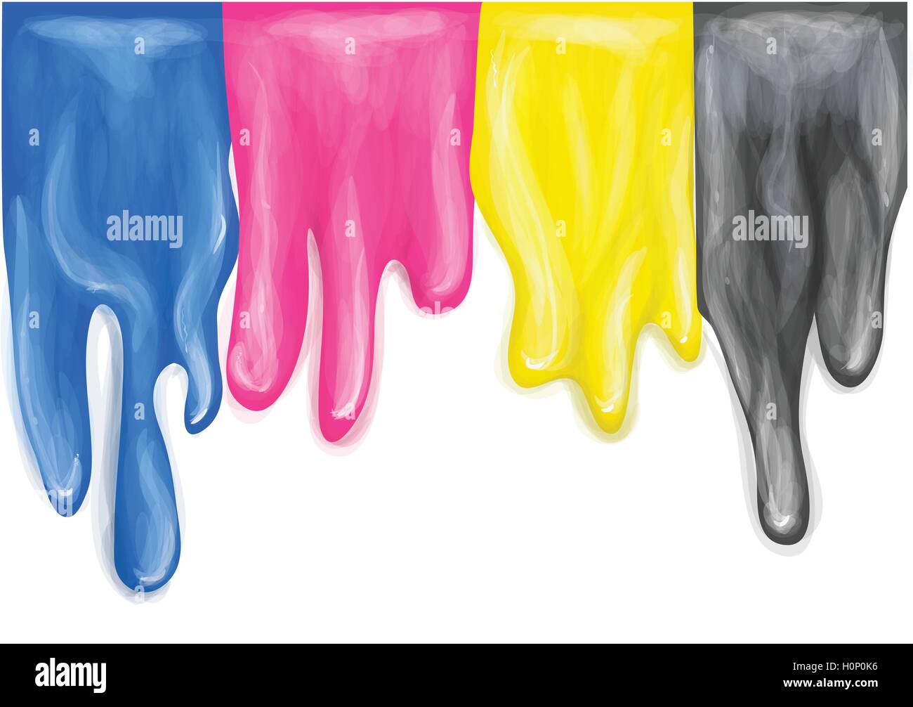 paint, cyan magenta yellow black paints isolated Stock Vector Image ...