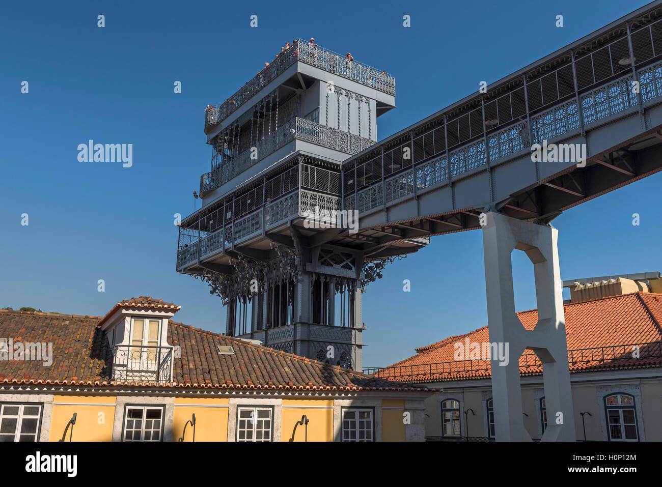 Santa Justa Elevator Lisbon Portugal Stock Photo