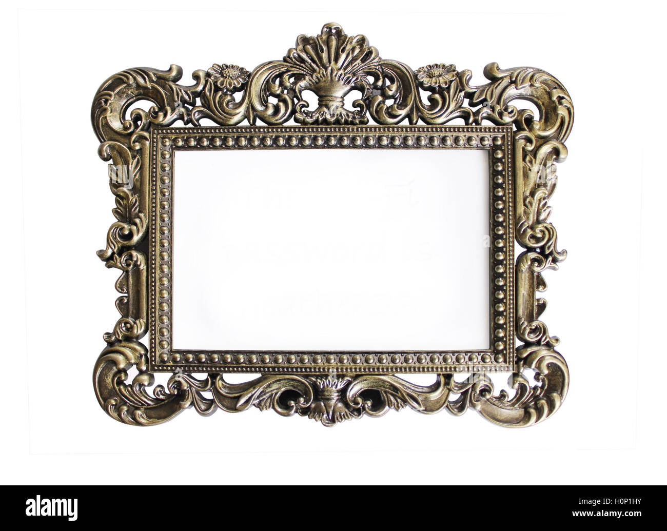 an ornate antique picture frame on a white background Stock Photo - Alamy