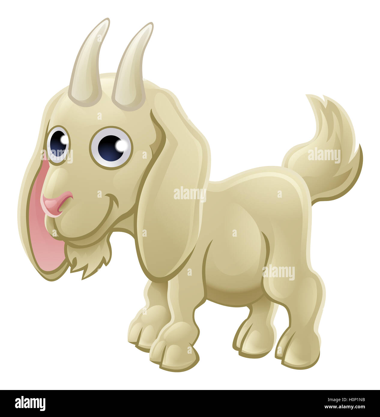 Cartoon cute goat farm animal character Stock Photo