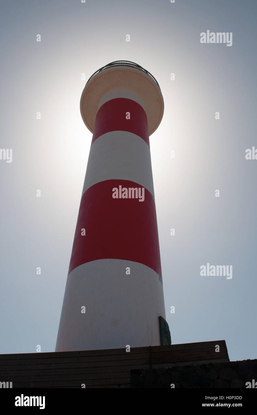 Fuerteventura: El Toston Lighthouse, whose original structure was opened in 1897 in the northwest of the island near El Cotillo Stock Photo