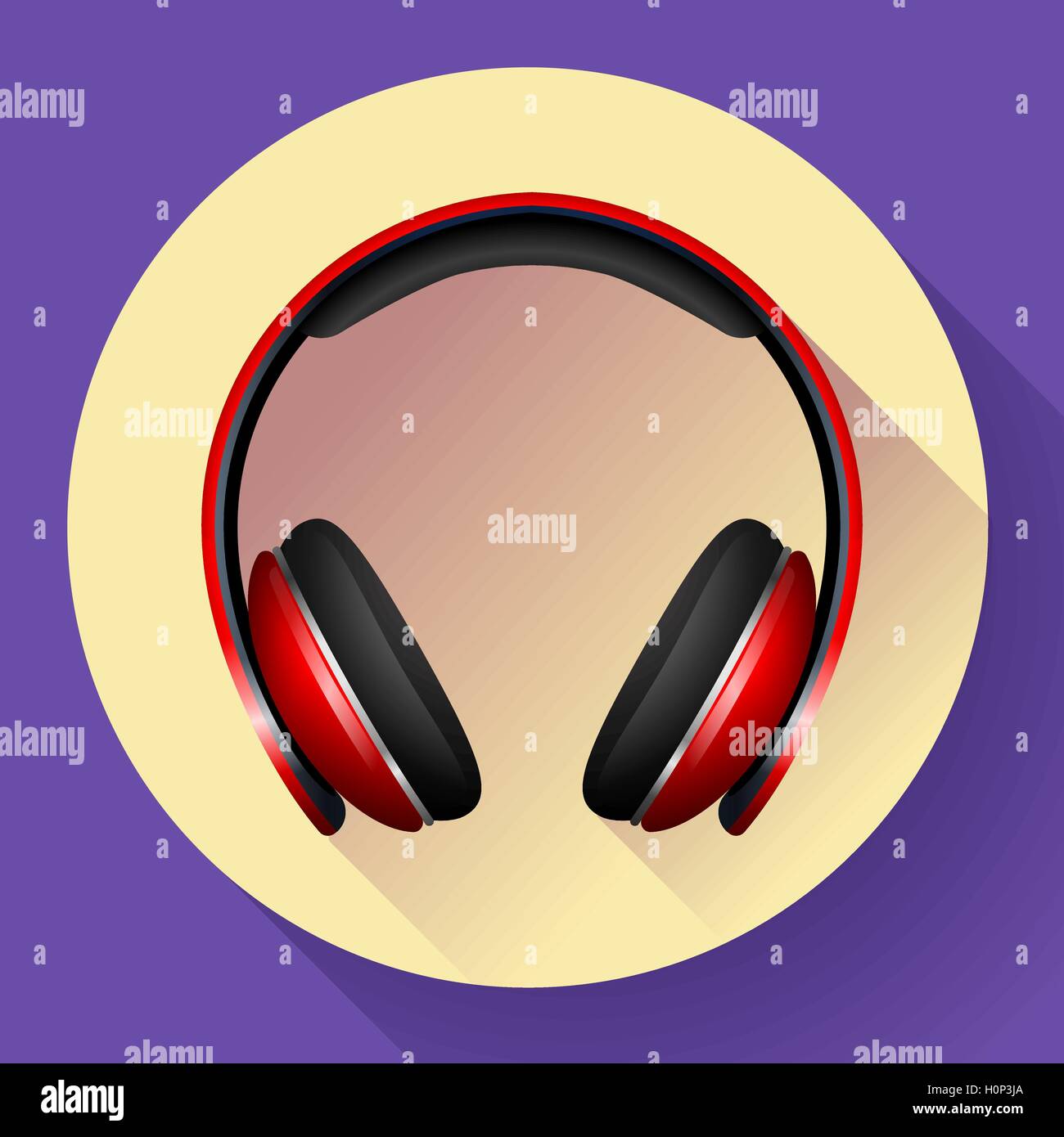 Realistic Vector headphones icon. Flat design style Stock Vector Image ...