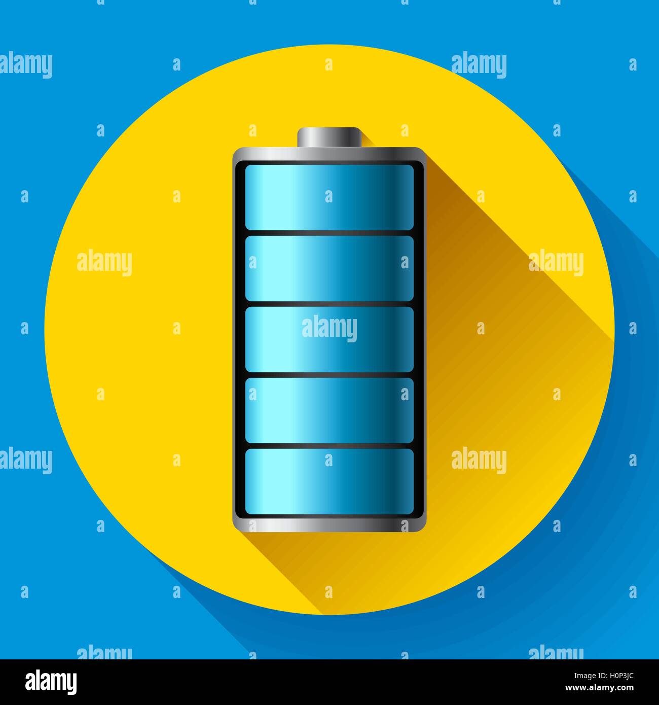 Fully charged battery smartphone - vector illustration. Stock Vector