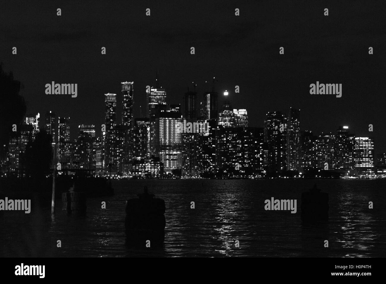 Toronto Skyline Monochrome Stock Photo