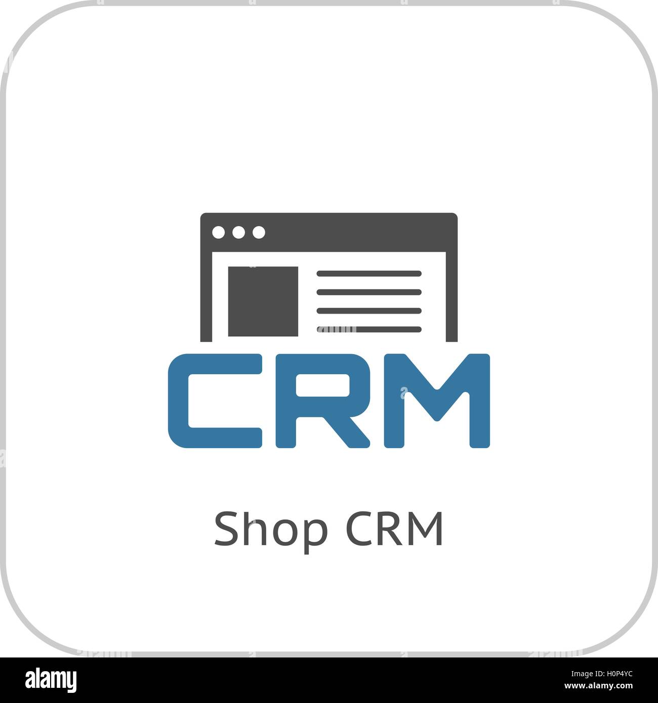 Shop CRM System Icon. Flat Design. Stock Vector