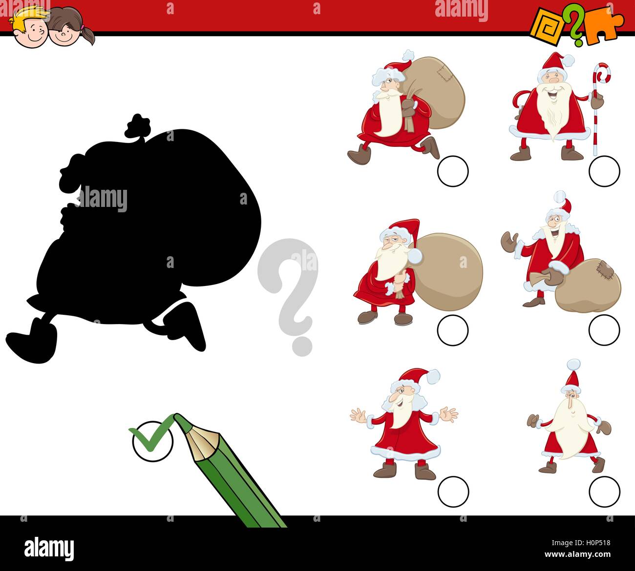 Cartoon Illustration of Educational Shadow Activity Game for Children ...