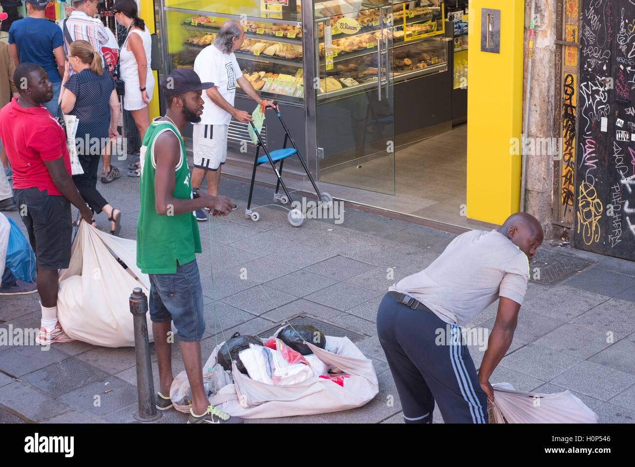 Street Vendors, Madrid Stock Photo