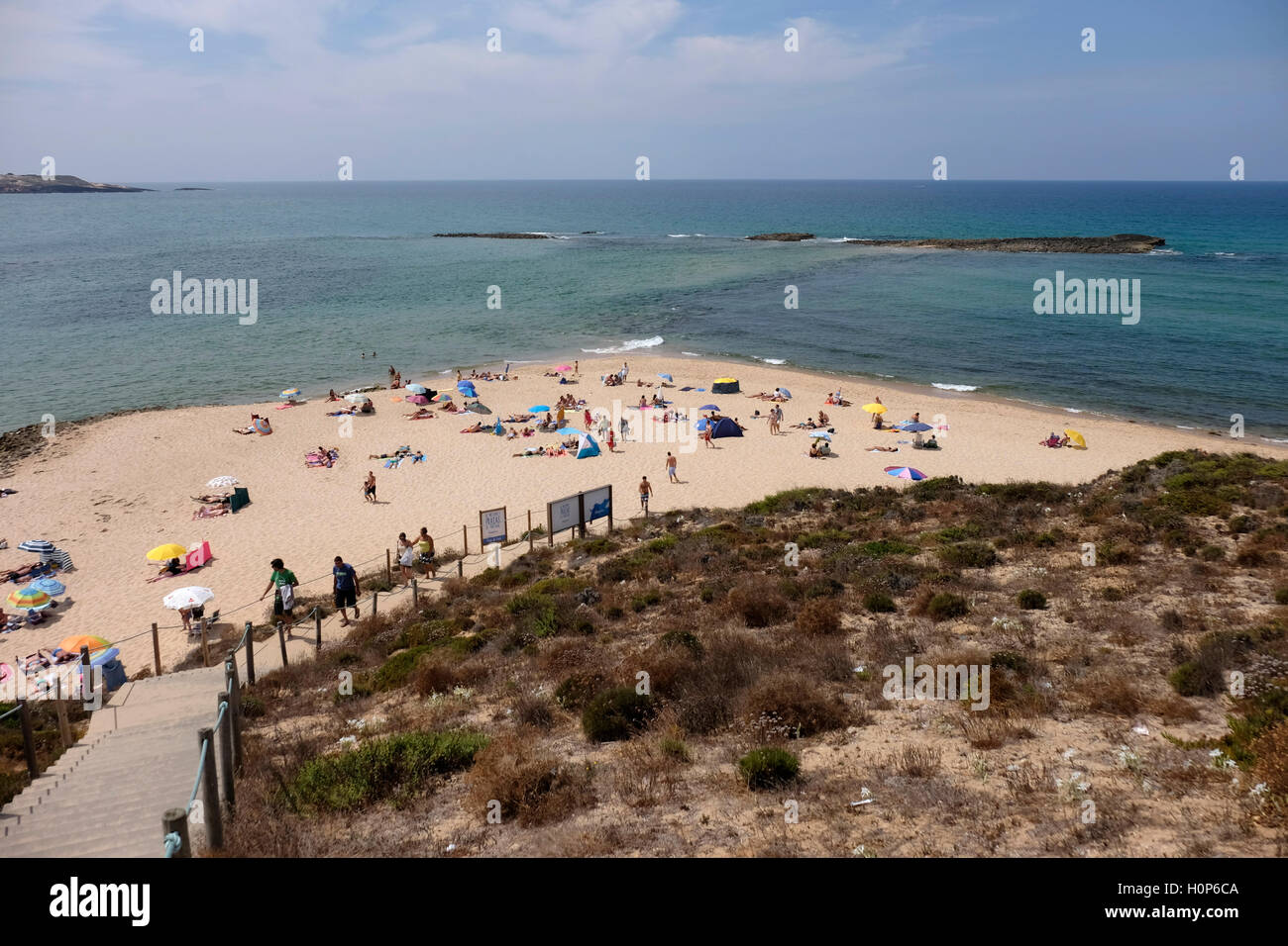Vila Nova de Milfontes beach in the Alentejo region of Portugal, Europe Stock Photo
