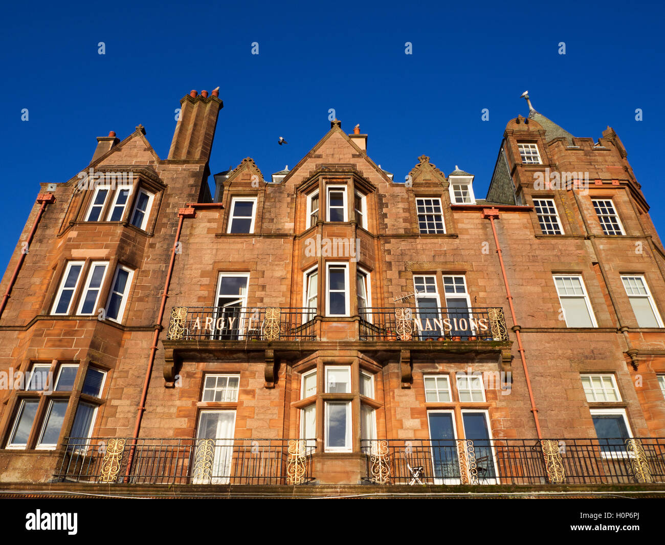 Aygyll Mansions Victorian Sandstone Building on the Seafront in Oban Argyll and Bute Scotland Stock Photo